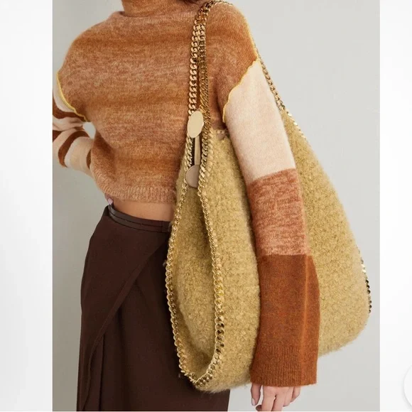 Stella McCartney Gold Chain Tan Shoulder Bag - Picture 2 of 16